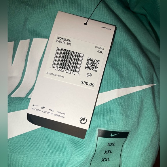 nike women's essential futura crop top washed teal XXL - Picture 3 of 3